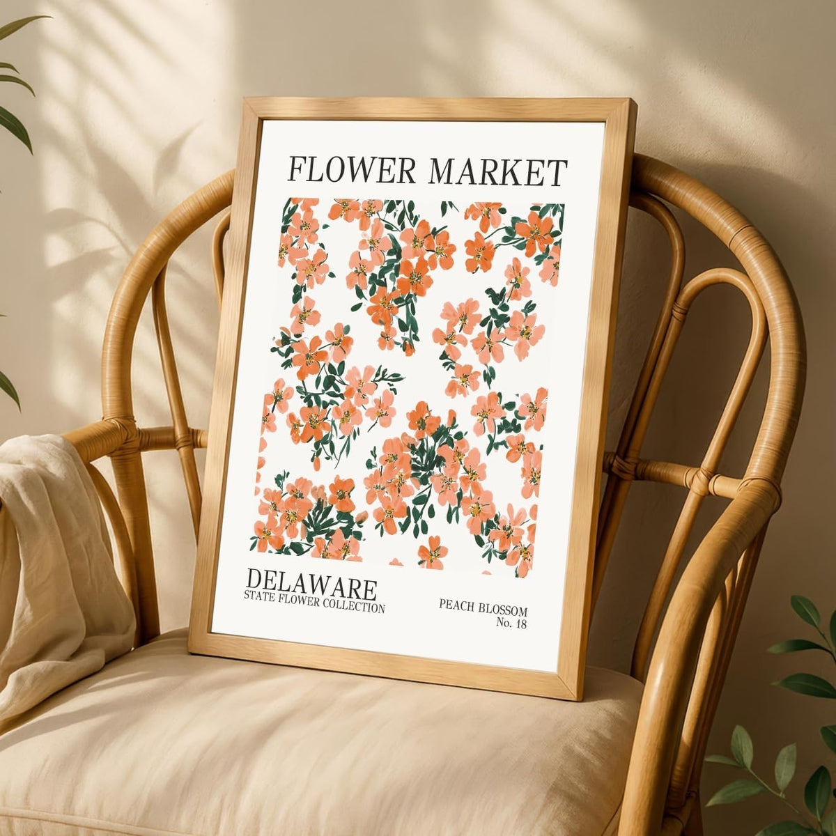 8X10 Unframed Delaware Peach Blossom State Flower Market Art Print Poster Home Office Wall Decor FM8
