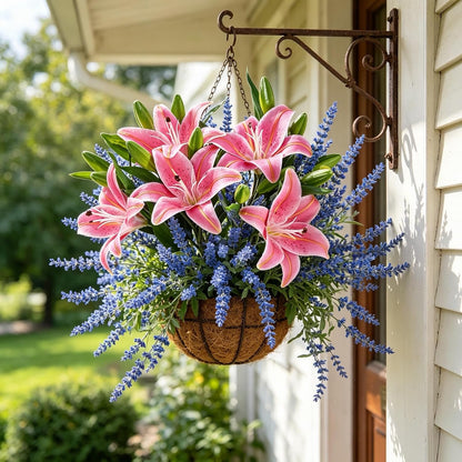 Kimura's Cabin 6 Pcs Real Touch Tiger Lily Artificial Flowers,Rose Pink