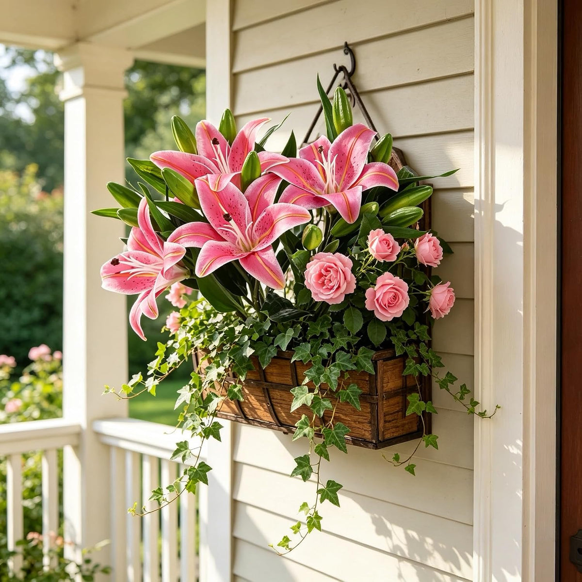 Kimura's Cabin 6 Pcs Real Touch Tiger Lily Artificial Flowers,Rose Pink