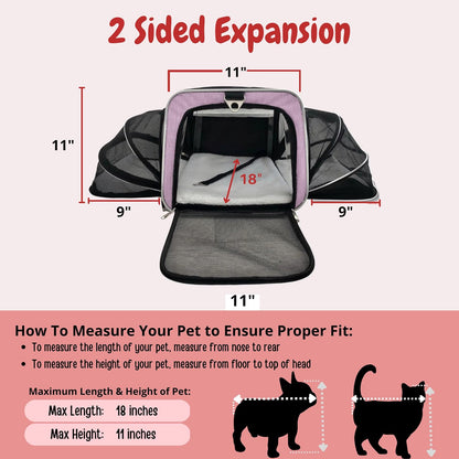 RUFF LIFE 101 Airline Approved Expandable Premium Pet Carrier on Wheels- Two Sided Rolling Carrier- Designed for Dogs & Cats- Extra Spacious Soft Lined Carrier! - Pink (RL-PET-CARRIER-WHEELS)