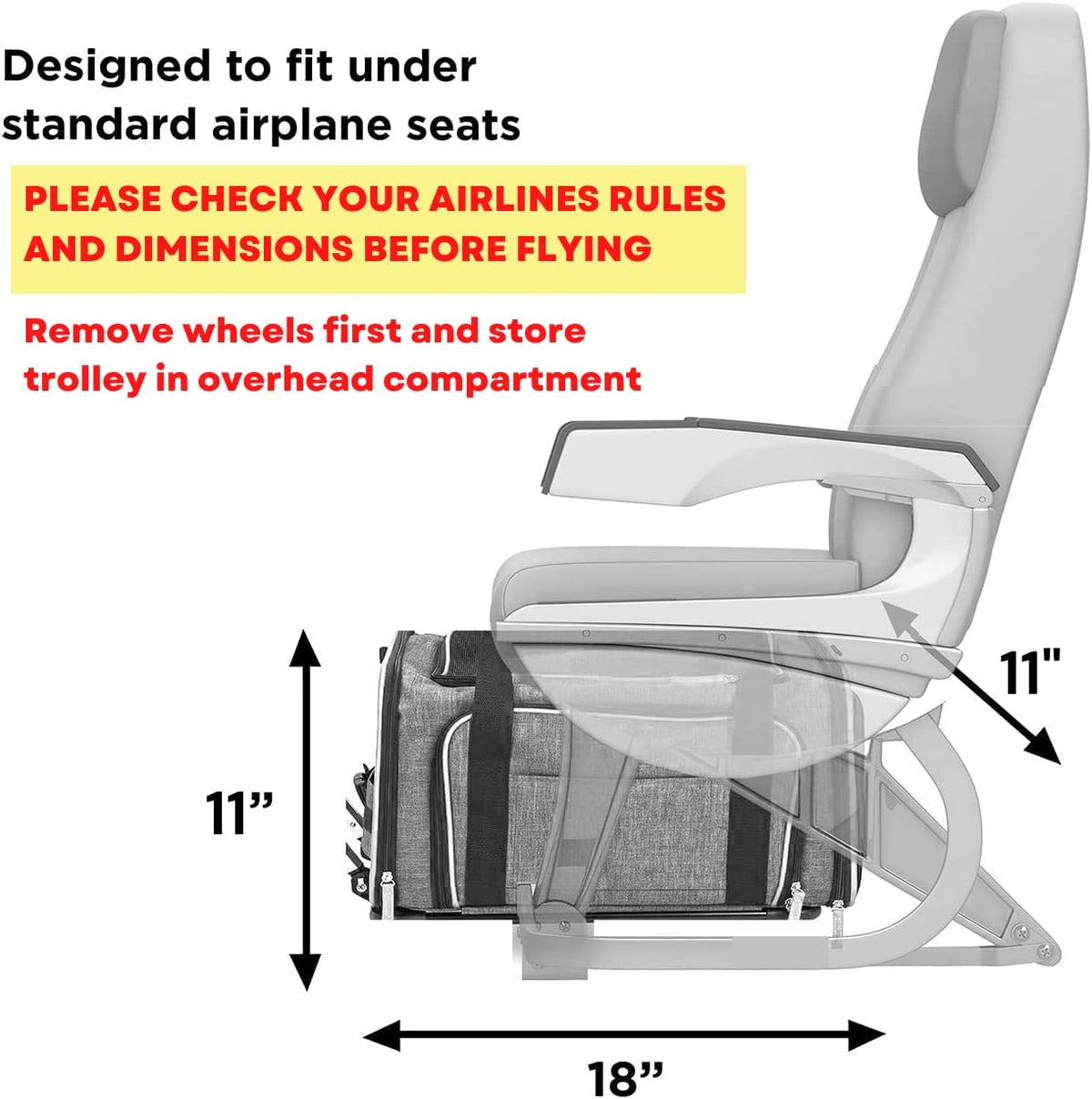 RUFF LIFE 101 Airline Approved Expandable Premium Pet Carrier on Wheels- Two Sided Rolling Carrier- Designed for Dogs & Cats- Extra Spacious Soft Lined Carrier! - Pink (RL-PET-CARRIER-WHEELS)