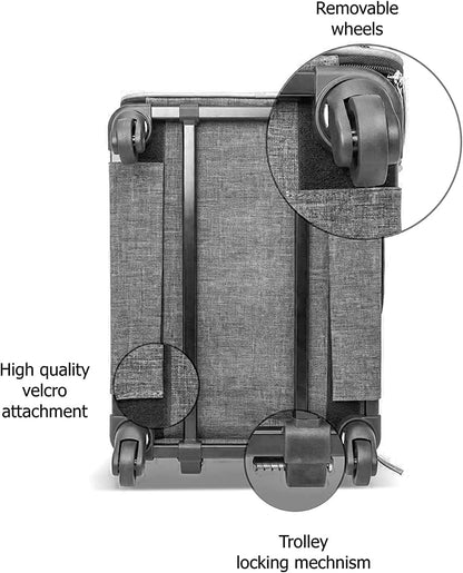 RUFF LIFE 101 Airline Approved Expandable Premium Pet Carrier on Wheels- Two Sided Rolling Carrier- Designed for Dogs & Cats- Extra Spacious Soft Lined Carrier! - Pink (RL-PET-CARRIER-WHEELS)
