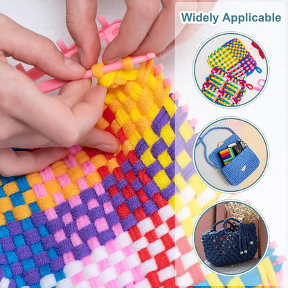 50 Pcs Potholder Loom Refill Loops, Elastic Potholder Weaving Refill Loops Knitting Kit Supplies in Rainbow Colors for Girls Beginners DIY Crafts 7" Weaving Loom, Pink