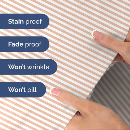 Queen Size 4 Piece Sheet Set - Soft & Cooling Bed Sheets - Blush Stripes 1