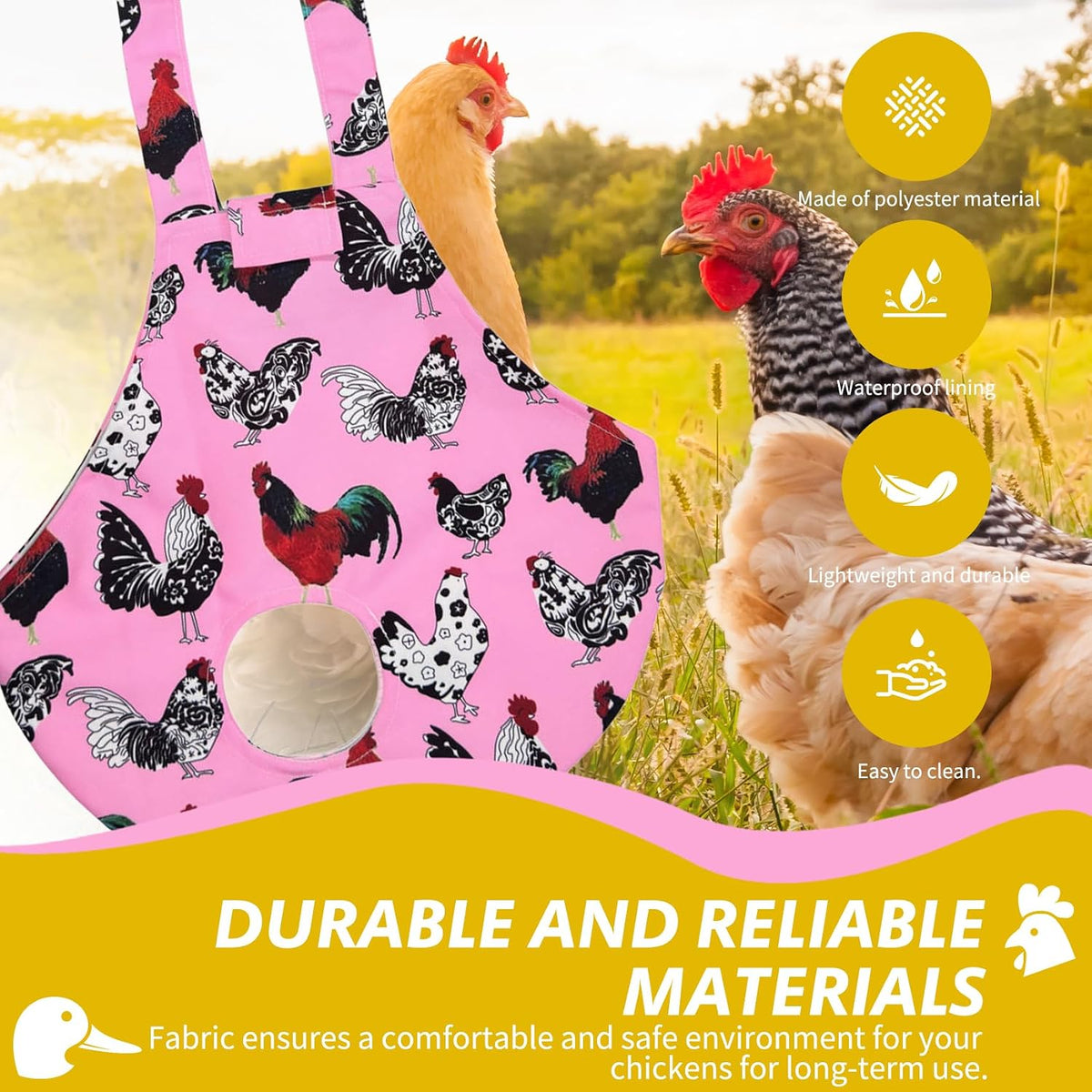 Chicken Holder Bag Chicken Medic Bag Chicken Carrier with Handle Chicken Supplies Catching Hand Bag for Hen Rooster Poultry Chicken Transport (Pink)