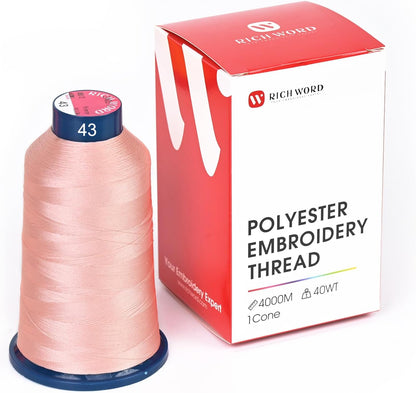 Poolin Polyester Machine Embroidery Thread 4000M 40WT Pale Peach 0043