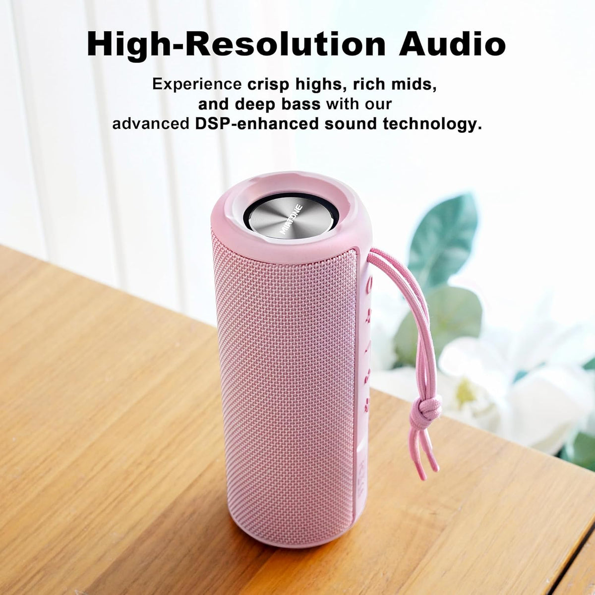 Boombox Outdoor Portable Bluetooth Speaker Waterproof Wireless Speakers Gifts for Women Mothers Mom Wife Her - Pink