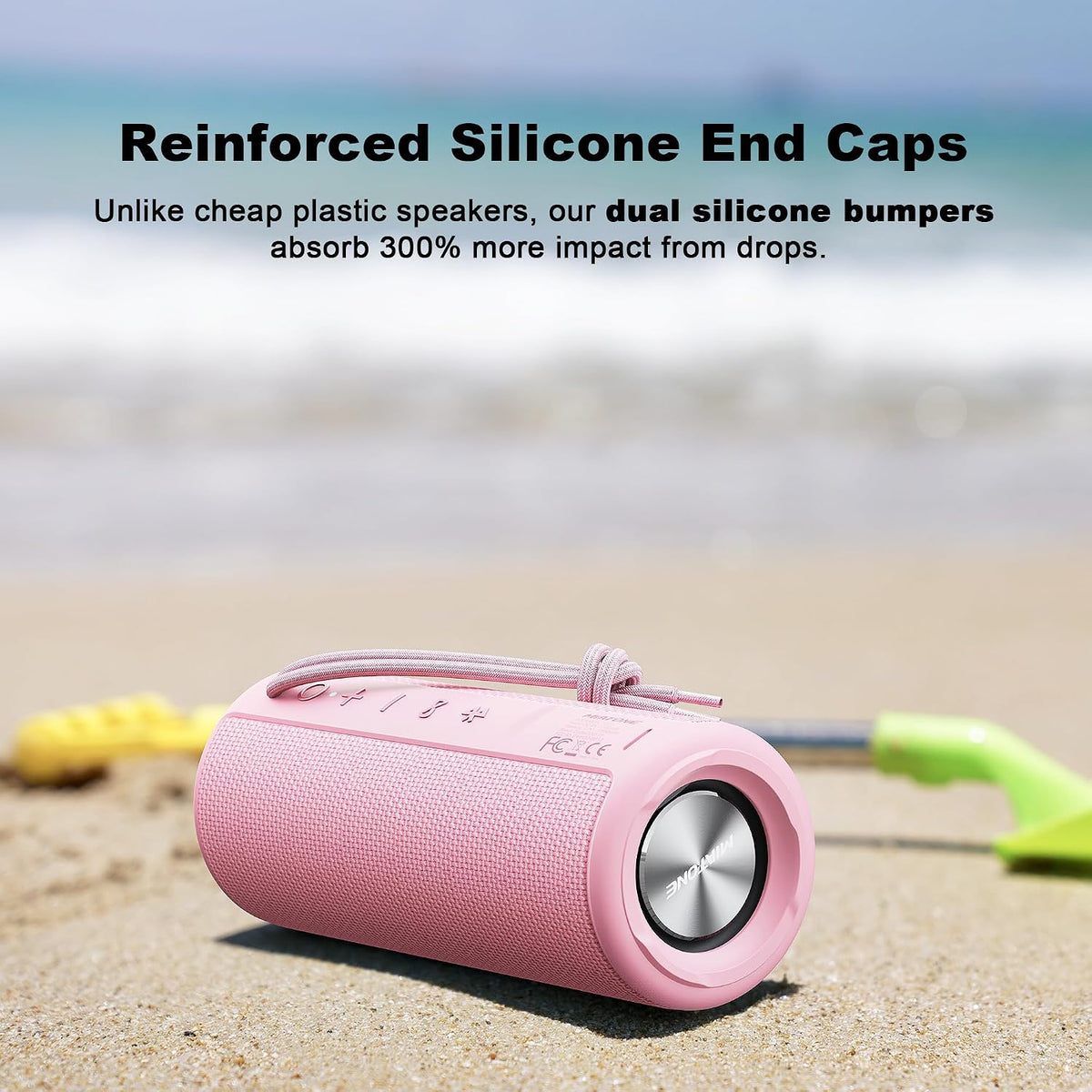 Boombox Outdoor Portable Bluetooth Speaker Waterproof Wireless Speakers Gifts for Women Mothers Mom Wife Her - Pink