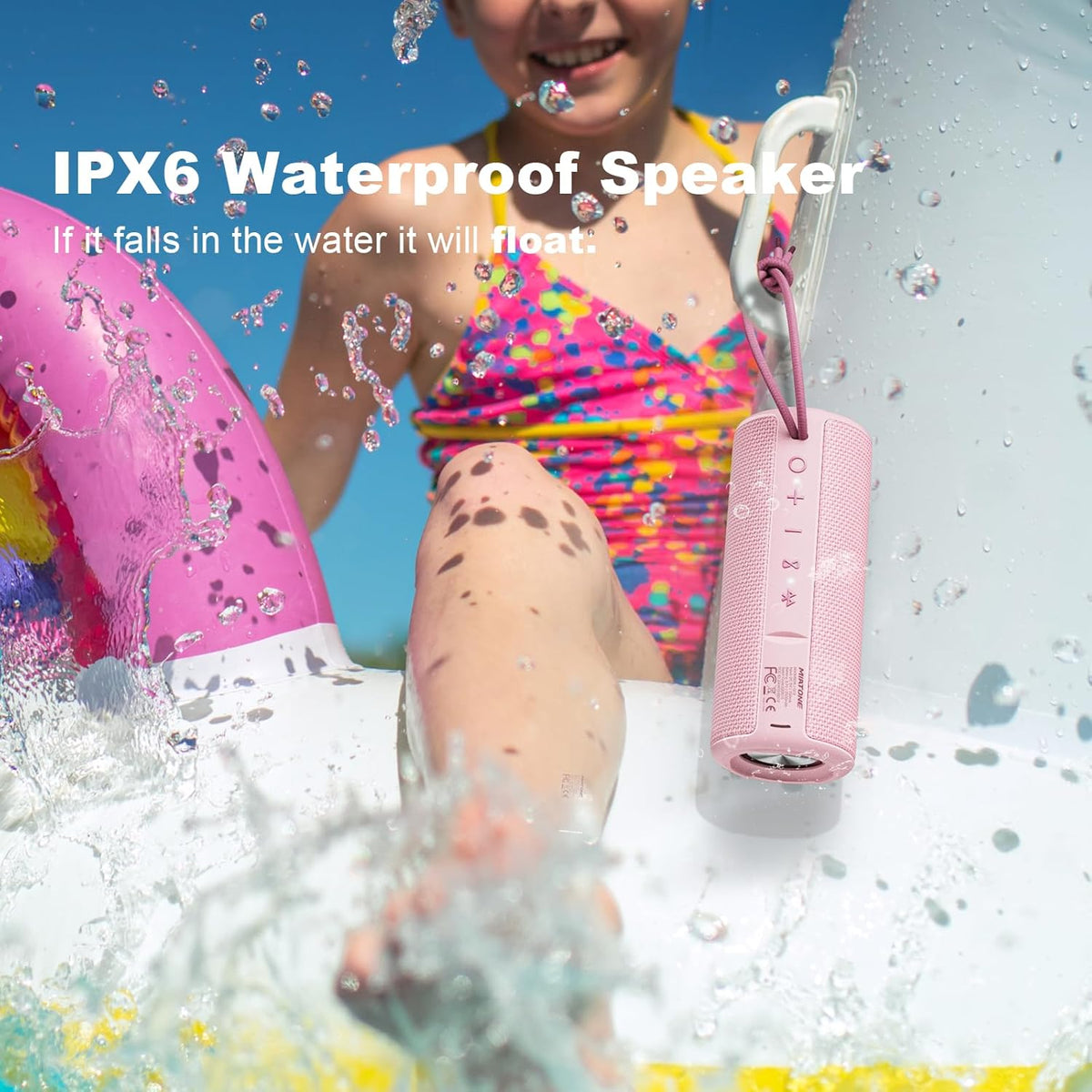 Boombox Outdoor Portable Bluetooth Speaker Waterproof Wireless Speakers Gifts for Women Mothers Mom Wife Her - Pink