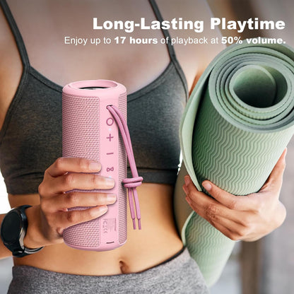 Boombox Outdoor Portable Bluetooth Speaker Waterproof Wireless Speakers Gifts for Women Mothers Mom Wife Her - Pink