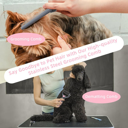 Wisedog Dog Grooming Kit, Upgraded Pink, 7PCS