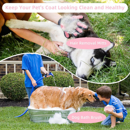 Wisedog Dog Grooming Kit, Upgraded Pink, 7PCS