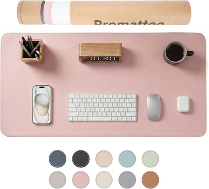 Large Desk Pad Non-Slip Desk Mat Protector for Keyboard Mouse Waterproof Vegan Leather Surface Faux Leather Laptop Mat Smooth Mouse Pad Premium Gift Tube Sakura Pink 23.6" x 13.7"
