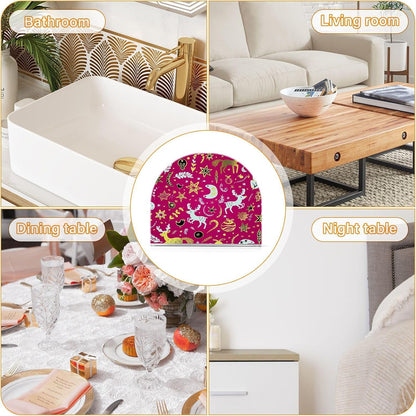 Christmas Gold Peach Deer Acrylic napkin holders set for outdoors, dining room freestanding napkin holders for cloth home decor for table, kitchen