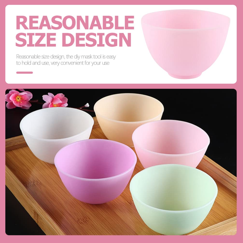 Mask Mixing Bowl Set Silicone Facial Mask Mixing Bowl 5 Pack 4.05 in Diy Skincare for Facial Making Lightweight Portable for Home Spa and Salon Use