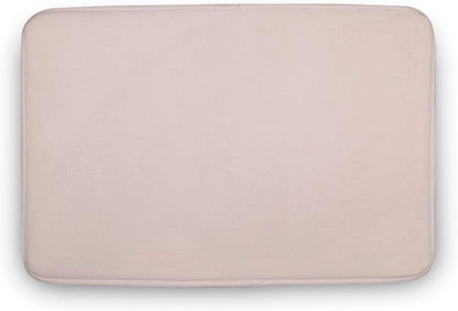 Minimalist Blush Pink Solid Plain Elegant Chic Bathroom Rugs Non Slip & Soft Bath Mat Carpets for Bathroom, Entryway & Kitchen 16 x 24inch