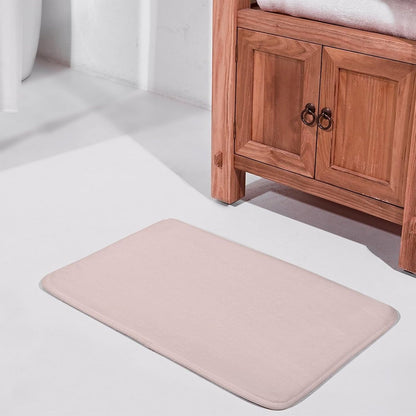 Minimalist Blush Pink Solid Plain Elegant Chic Bathroom Rugs Non Slip & Soft Bath Mat Carpets for Bathroom, Entryway & Kitchen 16 x 24inch