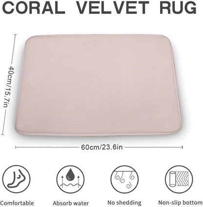 Minimalist Blush Pink Solid Plain Elegant Chic Bathroom Rugs Non Slip & Soft Bath Mat Carpets for Bathroom, Entryway & Kitchen 16 x 24inch