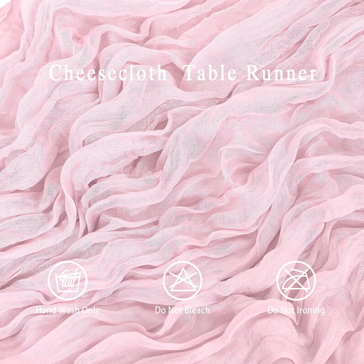 8 Pack Pink Cheesecloth Table Runner 17x108 inch Boho Gauze Cheese Cloth Table Runners for Wedding Party Baby Bridal Shower Home Decor