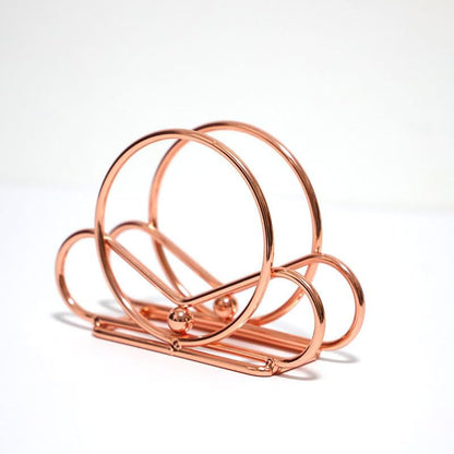 Napkin Holder, Simple Design Metal Napkin Holders Upright Decorative Napkins Holder for Home Kitchen Table, Rose Gold a