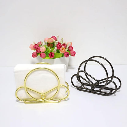 Napkin Holder, Simple Design Metal Napkin Holders Upright Decorative Napkins Holder for Home Kitchen Table, Rose Gold a