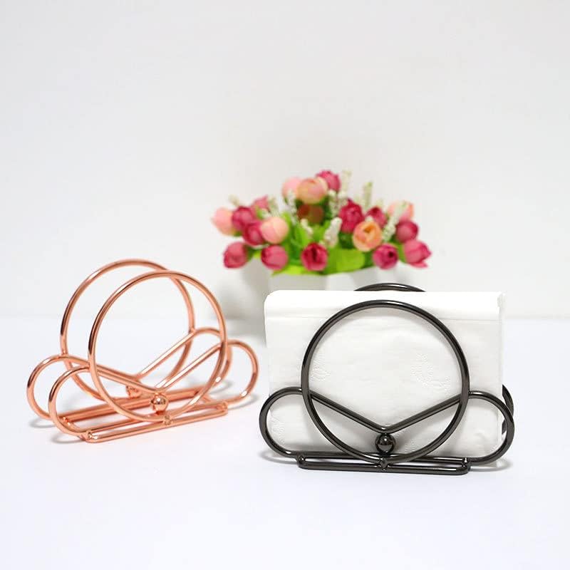 Napkin Holder, Simple Design Metal Napkin Holders Upright Decorative Napkins Holder for Home Kitchen Table, Rose Gold a