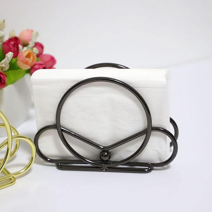 Napkin Holder, Simple Design Metal Napkin Holders Upright Decorative Napkins Holder for Home Kitchen Table, Rose Gold a