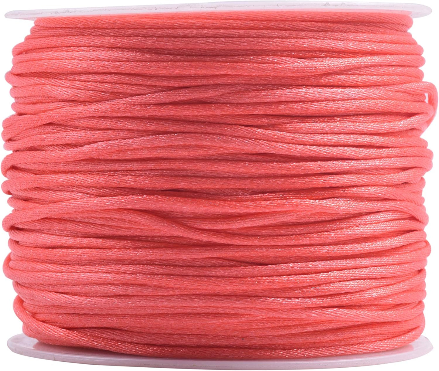100 Yards 1.5mm Nylon Rattail Satin Silk Trim Cord Beading String for Chinese Knotting, Kumihimo, Beading, Bracelet Making, Jewelry Making, Dark Peach