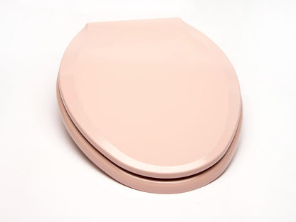 1Q1E5-20 Premium Molded Wood Toilet Seat with Vari-Adjust Release ‘N’ Clean Lok-Down Hinge and Quik-Lok Mounting Hardware, Elongated, Venetian Pink