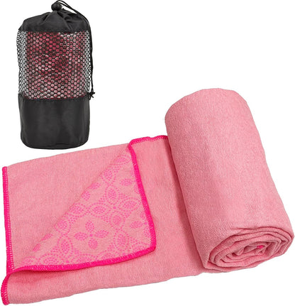 Yoga Towels, Non Slip Hot Yoga Mat Towel with Grip Dots,Super-Absorbent Soft Microfiber Yoga Blanket for Pilates, Fitness and Workout 72inch x 24inch