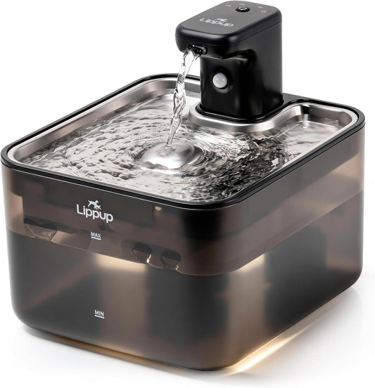 Cat Water Fountain Cordless, 88oz/2.6L Wireless Pet Water Fountain for Cats Indoor, Battery Operated Cat Drinking Fountain with Motion Sensor, Ultra Quiet Pump, BPA-Free, Black