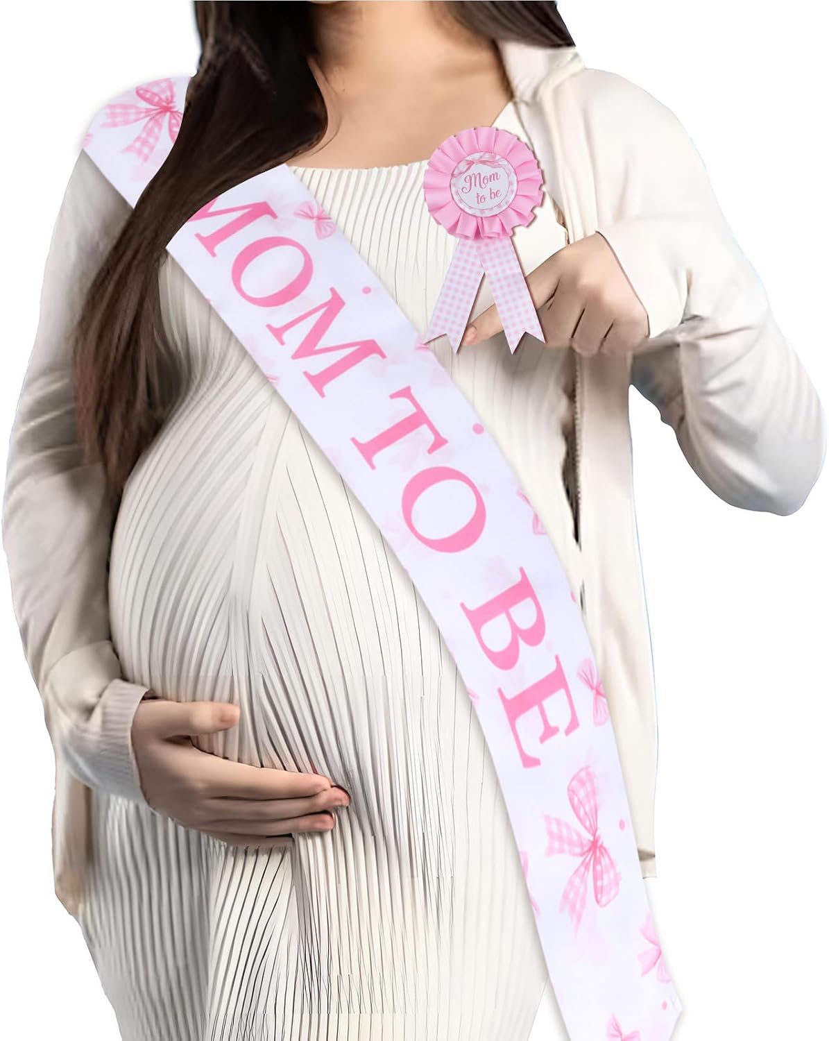 Bow Baby Shower Decorations for Girl Bow Tie Baby Shower Favors Mom to Be Pin Sash Dad to Be Corsage Pin for Pink It’s a Girl Gender Reveal Party Favors Pregnancy Photo Props Maternity