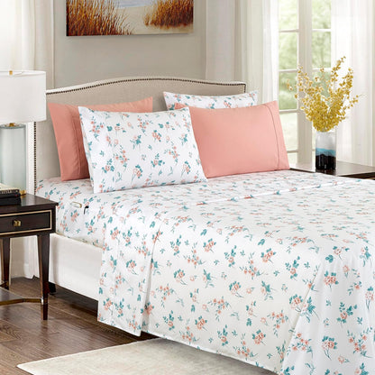 6-Piece Sheet Set Deep Pocket Floral, Queen, Celia Pink