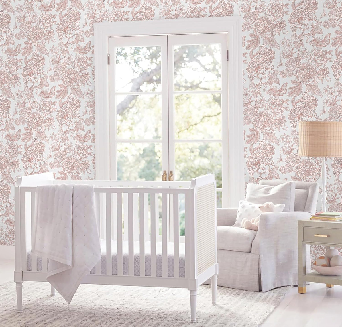 Floral Peel and Stick Wallpaper Pink and White Contact Paper Boho Wallpaper for Bedroom Peony Wall Paper for Bathroom Removable Self Adhesive Vinyl Rolls 17.3''×78.7''