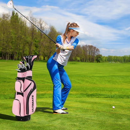 Complete Golf Club Set for Women, 12/14 PCS Right Hand Golf Set Includes #1 Driver & #3 Fairway & #4 Hybrid & #6/#7/#8/#9/#P Irons, Putter & Head Covers, Ladies Golf Clubs Full Set