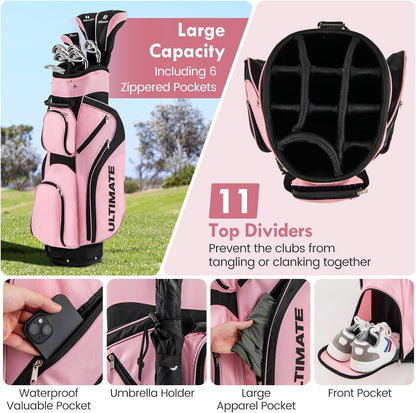Complete Golf Club Set for Women, 12/14 PCS Right Hand Golf Set Includes #1 Driver & #3 Fairway & #4 Hybrid & #6/#7/#8/#9/#P Irons, Putter & Head Covers, Ladies Golf Clubs Full Set