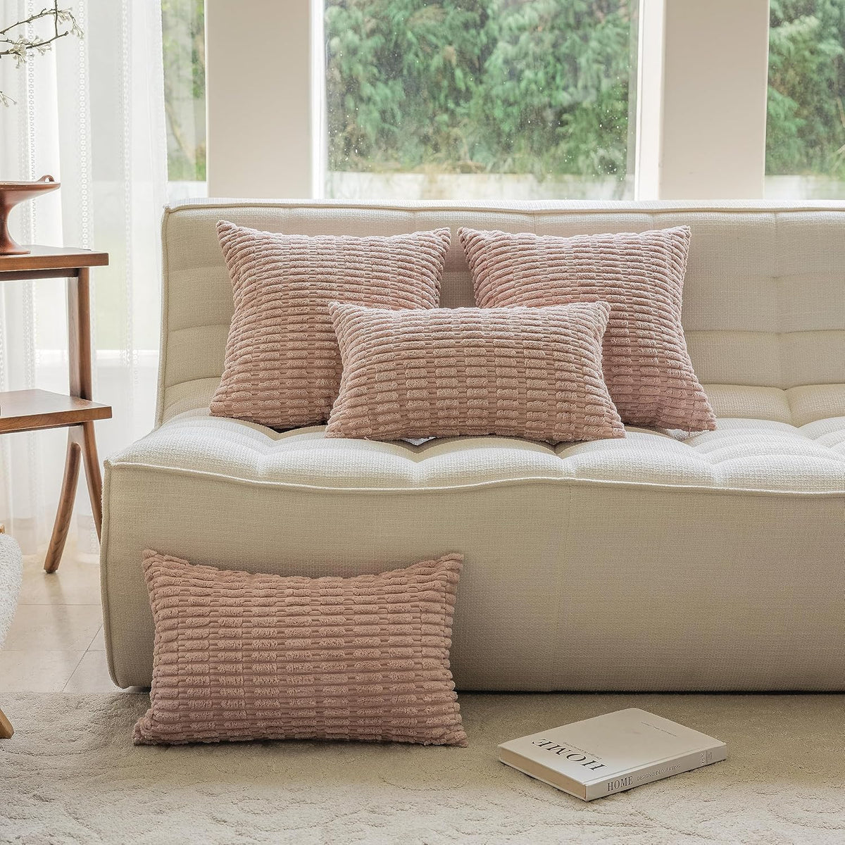 18x18 Pillow Covers Soft Pink Set of 2