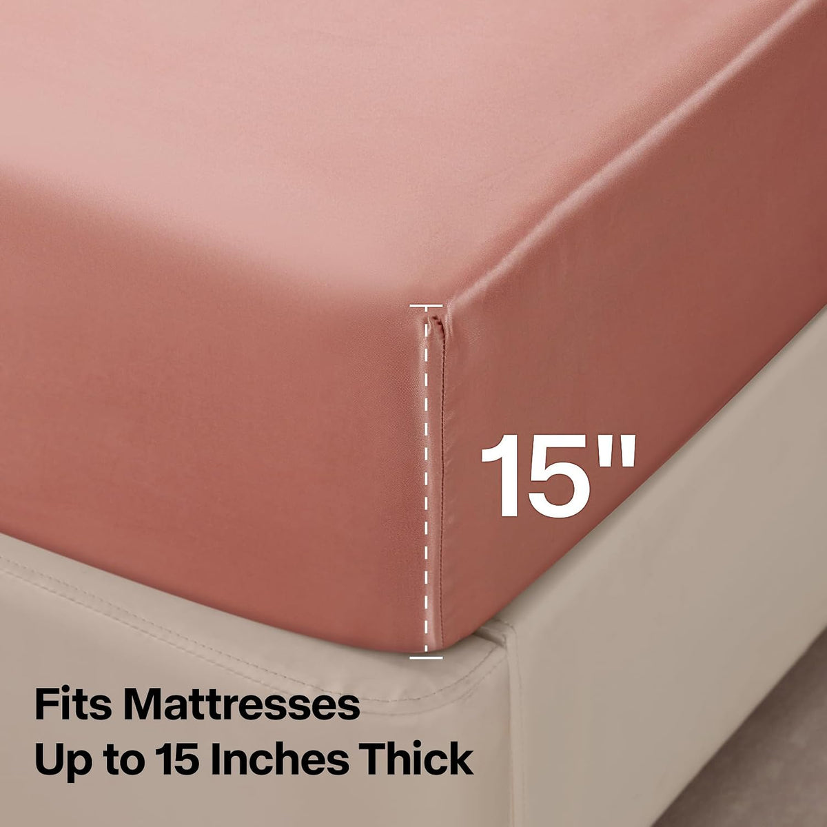 Satin Sheets Queen Size Bed Set, Rose Pink, 4 Pieces