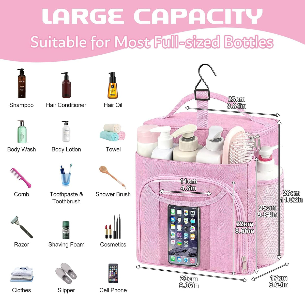 Mesh Shower Caddy Portable, Shower Tote Bag for Dorm Room Essentials