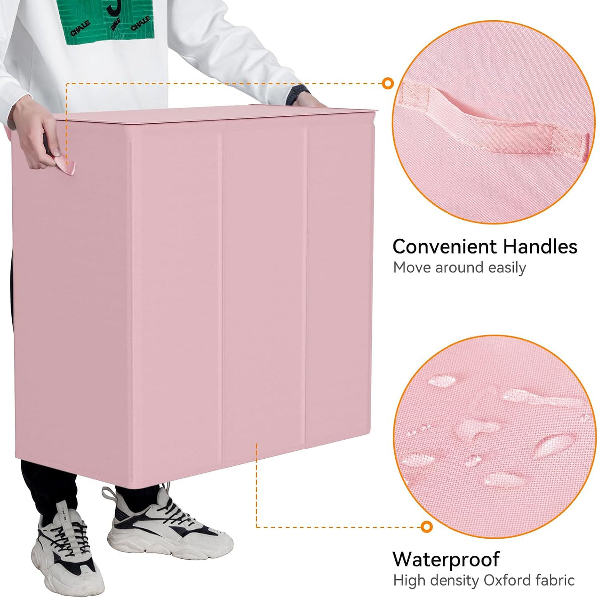 180L Laundry Hamper 3 Section, Large Laundry Basket with Lid