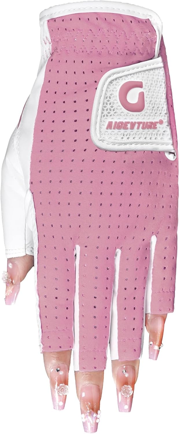 Womens Golf Gloves Ladies Golf Gloves Breathable Yoga Mesh Back for Fashion Conscious Golfers