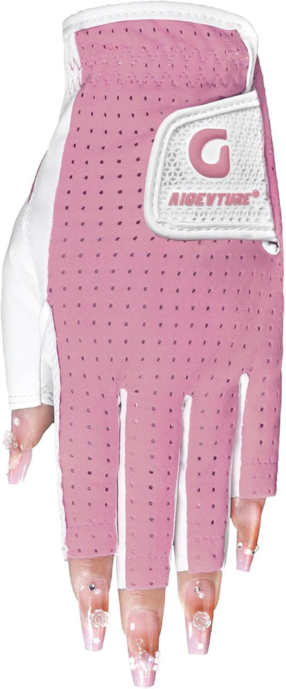 Womens Golf Gloves Ladies Golf Gloves Breathable Yoga Mesh Back for Fashion Conscious Golfers
