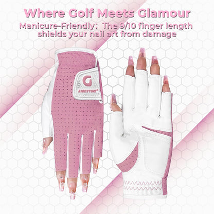 Womens Golf Gloves Ladies Golf Gloves Breathable Yoga Mesh Back for Fashion Conscious Golfers