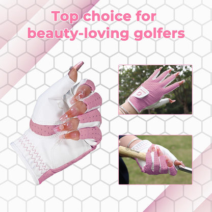 Womens Golf Gloves Ladies Golf Gloves Breathable Yoga Mesh Back for Fashion Conscious Golfers