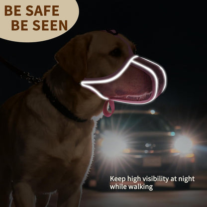 Dog Muzzle Mesh to Prevent Scavenging Biting Chewing | Pink, S