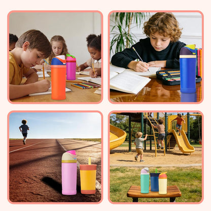 2Pcs Silicone Bottle Boot for Owala Kids Water Bottles, Compatible with Owala FreeSip 16oz,12oz, Kids Tumbler 15oz,Flip 14oz Food-Grade Anti-Slip, Scratch-Resistant,for School&Travel (Peach of Mind)