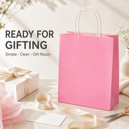 Pink Paper Gift Bags with Handles DIY Birthday Party Favor Bags