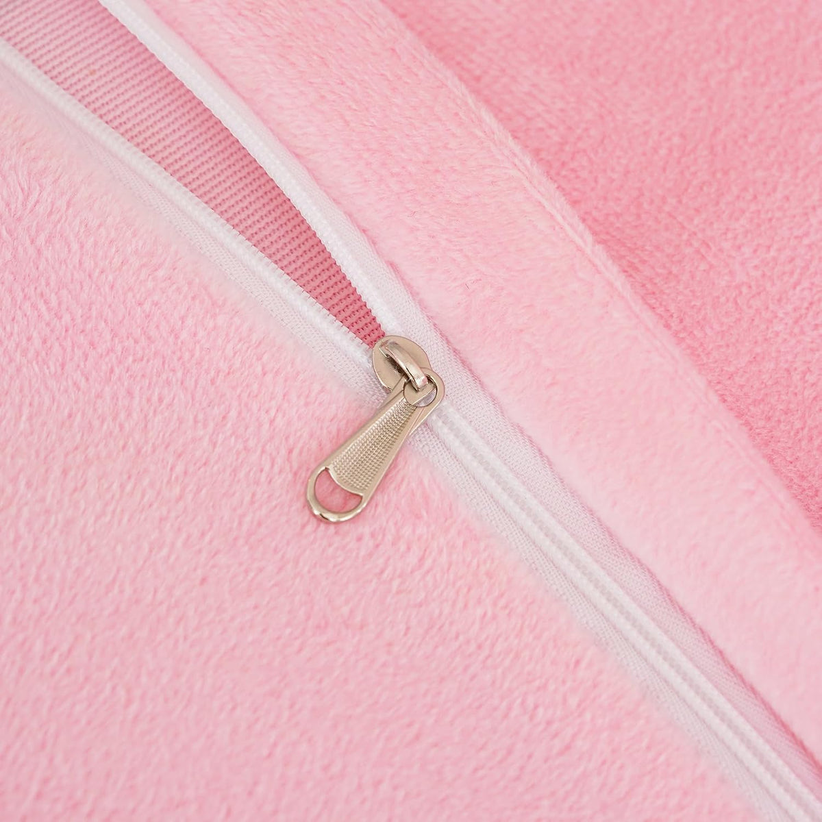 Set of 2 Faux Fur Pillowcases, Luxury Bubble Waffle Carved Plush Standard Size Pillow Shams Soft and Furry, Zipper Closure (Pink, 20"x26")