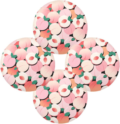 Cartoon Cute Peach Pink spring placemats round placemats set of 4 vinyl 15.4x15.4in manteles para mesa de comedor decorations decor decoration