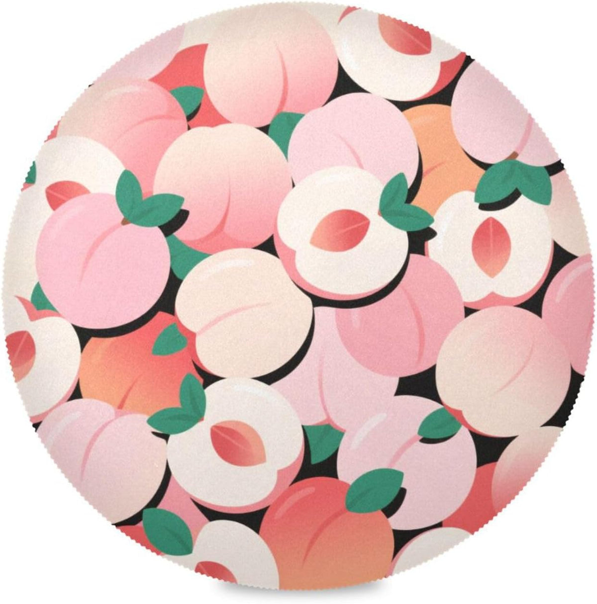 Cartoon Cute Peach Pink spring placemats round placemats set of 4 vinyl 15.4x15.4in manteles para mesa de comedor decorations decor decoration